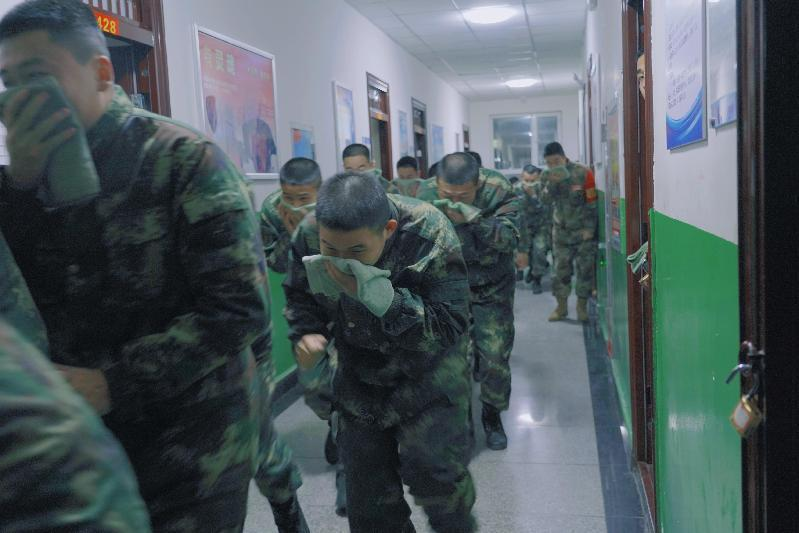 军士学院消防应急演练拉动